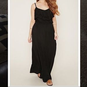 Forever 21 black ruffled maxi dress